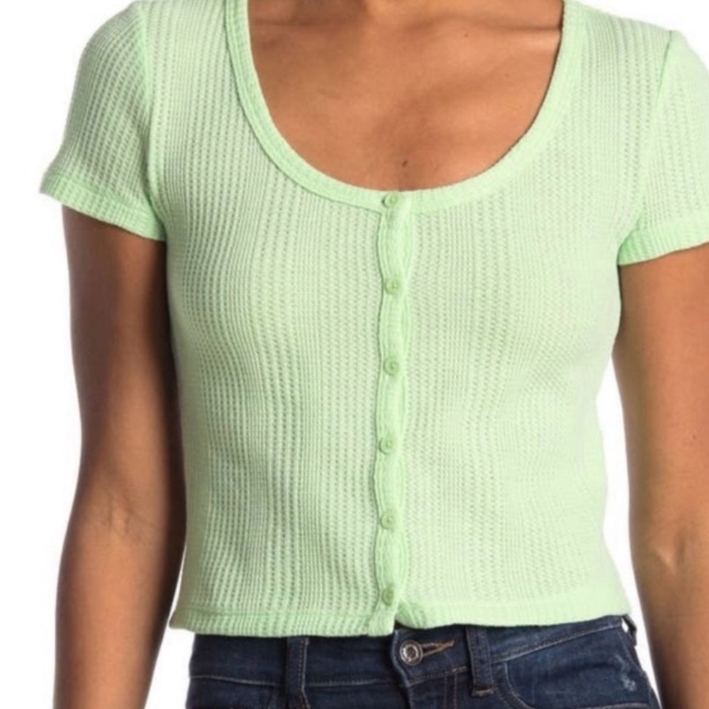 Elodie NWT From Anthropologie Size XL MSRP $30‎ Light Green Crop Top